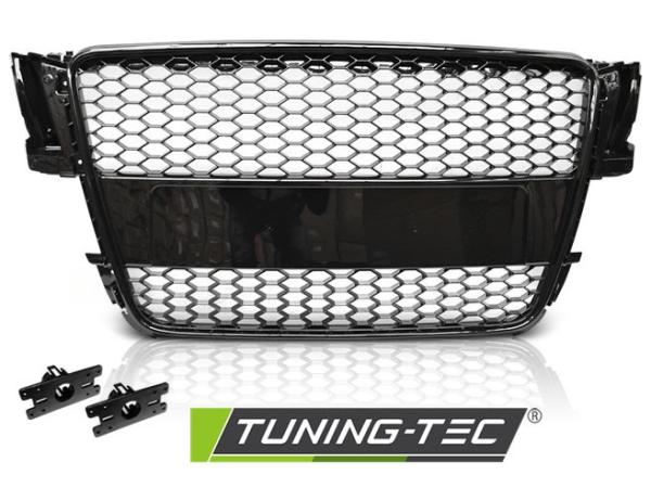 Sportgrill / Kühlergrill passend für Audi A5 (8T) 07-11 Hochglanz schwarz in Wabendesign