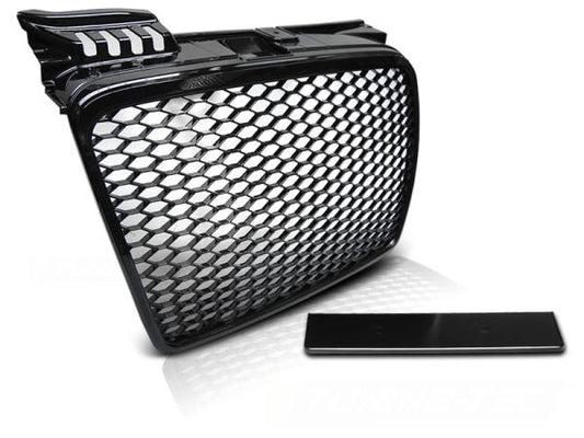 Sportgrill / Kühlergrill passend für Audi A4 B7 (8E) 04-08 Hochglanz schwarz in Wabendesign