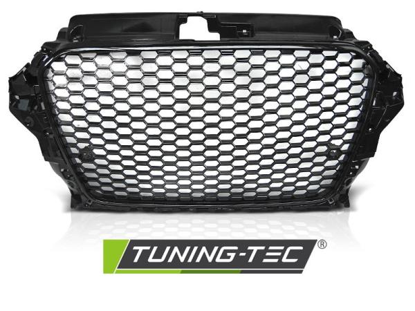 Sportgrill / Kühlergrill passend für Audi A3 8V 12-16 Hochglanz schwarz in Wabendesign