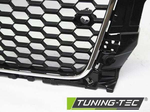 Sportgrill / Kühlergrill passend für Audi A3 8V 12-16 Hochglanz schwarz/chrom in Wabendesign
