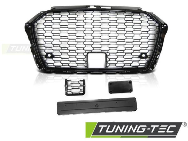Sportgrill / Kühlergrill passend für Audi A3 8V Facelift 17+ Hochglanz schwarz in Wabendesign