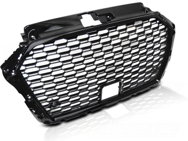 Sportgrill / Kühlergrill passend für Audi A3 8V Facelift 17+ Hochglanz schwarz in Wabendesign