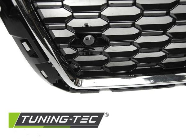 Sportgrill / Kühlergrill passend für Audi A3 8V Facelift 17+ Hochglanz schwarz/chrom in Wabendesign