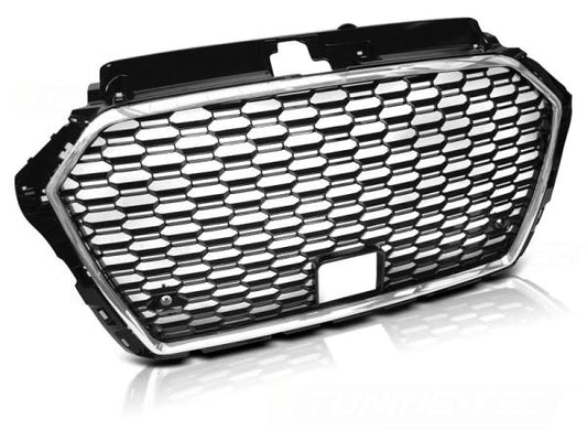 Sportgrill / Kühlergrill passend für Audi A3 8V Facelift 17+ Hochglanz schwarz/chrom in Wabendesign