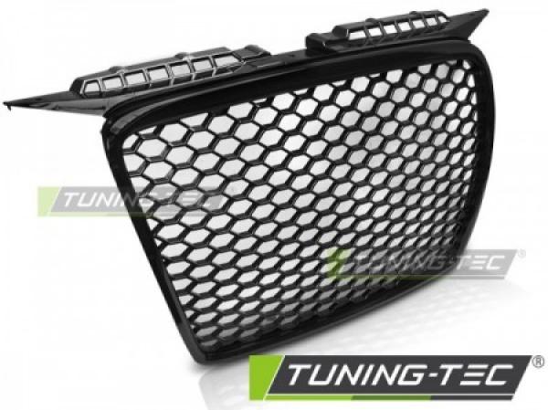 Sportgrill / Kühlergrill kompatibel mit A3 8P 05-08 Hochglanz schwarz in Wabendesign