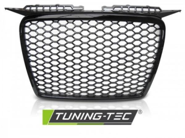 Sportgrill / Kühlergrill kompatibel mit A3 8P 05-08 Hochglanz schwarz in Wabendesign