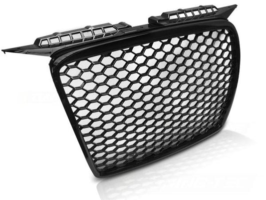 Sportgrill / Kühlergrill kompatibel mit A3 8P 05-08 Hochglanz schwarz in Wabendesign