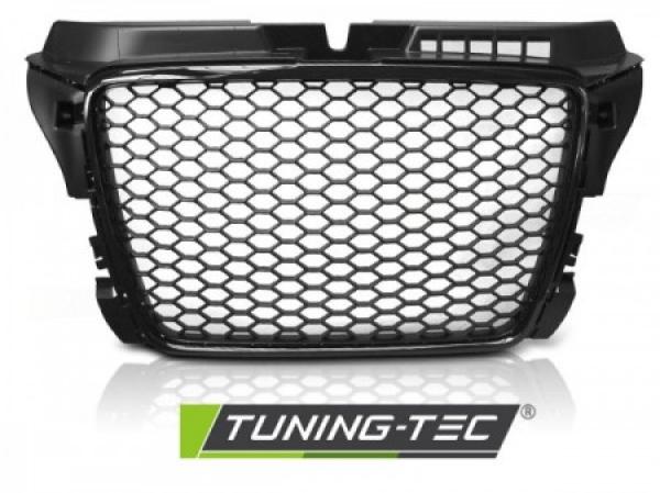 Sportgrill / Kühlergrill kompatibel mit A3 8P Facelift 08-12 Hochglanz schwarz in Wabendesign