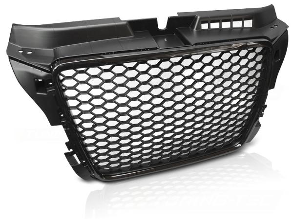 Sportgrill / Kühlergrill kompatibel mit A3 8P Facelift 08-12 Hochglanz schwarz in Wabendesign