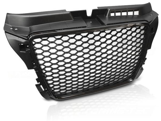 Sportgrill / Kühlergrill kompatibel mit A3 8P Facelift 08-12 Hochglanz schwarz in Wabendesign