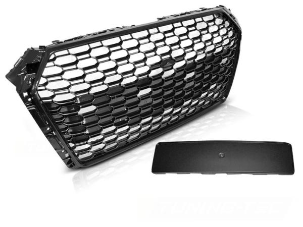 Sportgrill / Kühlergrill passend für Audi A4 B9 (8W) 15-19 Hochglanz schwarz in Wabendesign