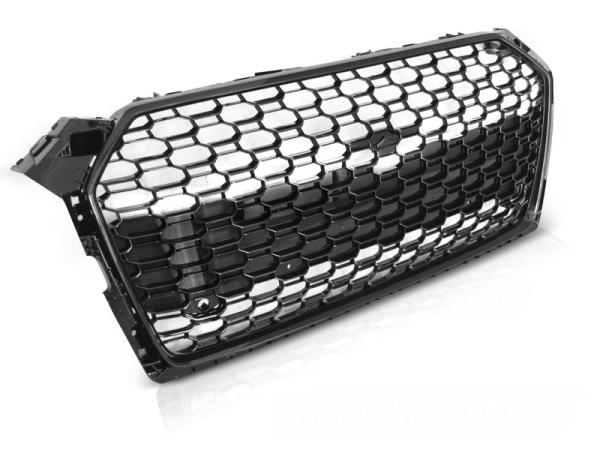 Sportgrill / Kühlergrill passend für Audi A5 Coupe Cabrio Sportback (F53, F57, F5A) 2016+ hochglanz schwarz in Wabendesign