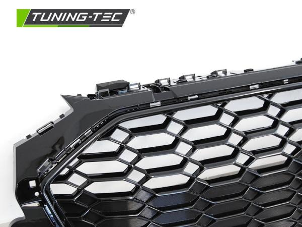 Sportgrill / Kühlergrill passend für Audi A4 B9 (8W) ab 2019 (Facelift) Hochglanz schwarz in Wabendesign mit PDC