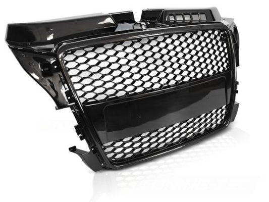 Sportgrill / Kühlergrill passend für Audi A3 8P Facelift 08-12 Hochglanz schwarz in Wabendesign