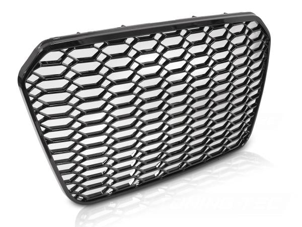 Wabengitter Sportgrill / Kühlergrill passend für Audi A6 4G (C7) 10-14 Hochglanz schwarz