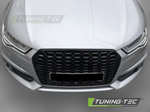 Wabengitter Sportgrill / Kühlergrill passend für Audi A6 4G (C7) Facelift 14-18 matt schwarz