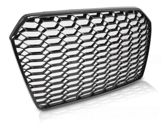 Wabengitter Sportgrill / Kühlergrill passend für Audi A6 4G (C7) Facelift 14-18 Hochglanz schwarz