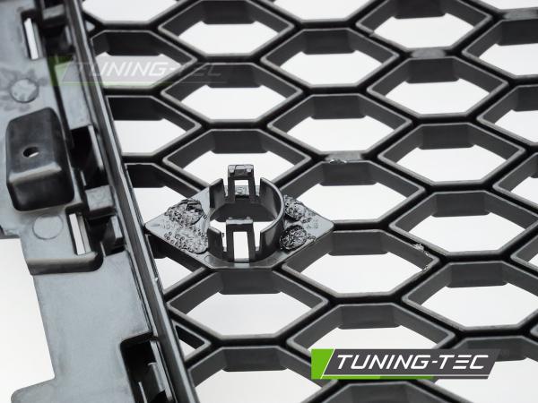 Sportgrill / Kühlergrill passend für Audi A3 8P Facelift 08-12 Hochglanz schwarz in Wabendesign mit PDC