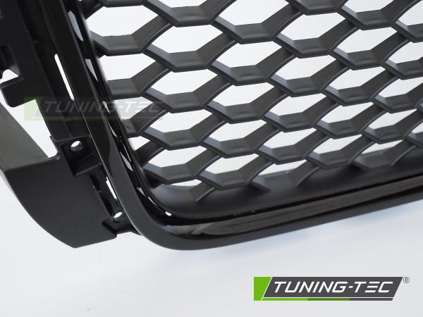 Sportgrill / Kühlergrill passend für Audi A3 8P Facelift 08-12 Hochglanz schwarz in Wabendesign mit PDC