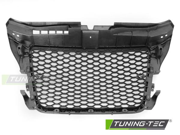 Sportgrill / Kühlergrill passend für Audi A3 8P Facelift 08-12 Hochglanz schwarz in Wabendesign mit PDC