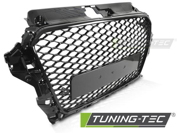 Sportgrill / Kühlergrill passend für Audi A3 8V 12-16 Hochglanz schwarz in Wabendesign