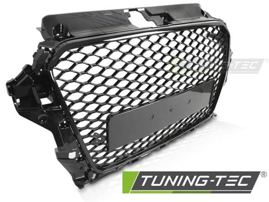 Sportgrill / Kühlergrill passend für Audi A3 8V 12-16 Hochglanz schwarz in Wabendesign