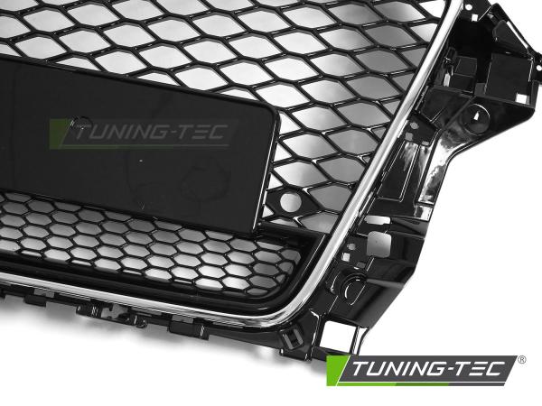 Sportgrill / Kühlergrill passend für Audi A3 8V 12-16 Chrom/Hochglanz schwarz in Wabendesign