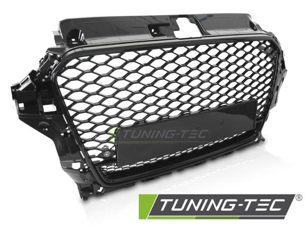 Sportgrill / Kühlergrill passend für Audi A3 8V 12-16 Hochglanz schwarz in Wabendesign