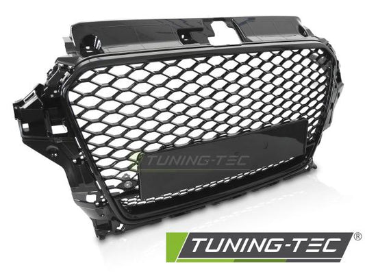 Sportgrill / Kühlergrill passend für Audi A3 8V 12-16 Hochglanz schwarz in Wabendesign