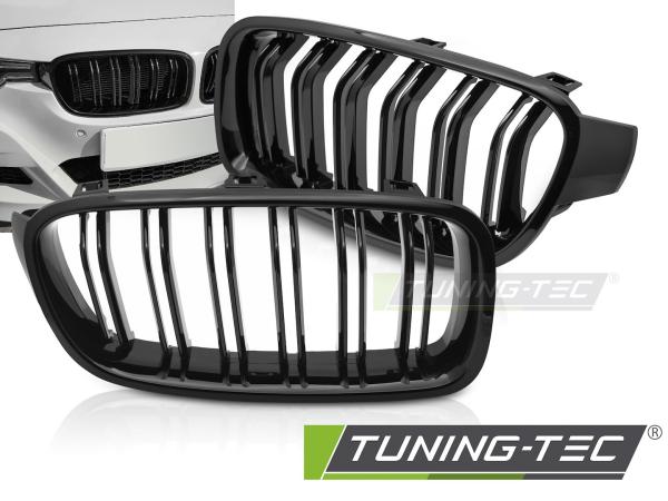 Sportgrill Doppelsteg Nieren passend für BMW 3er F30/F31 Limousine/Touring 11-18 Hochglanz schwarz