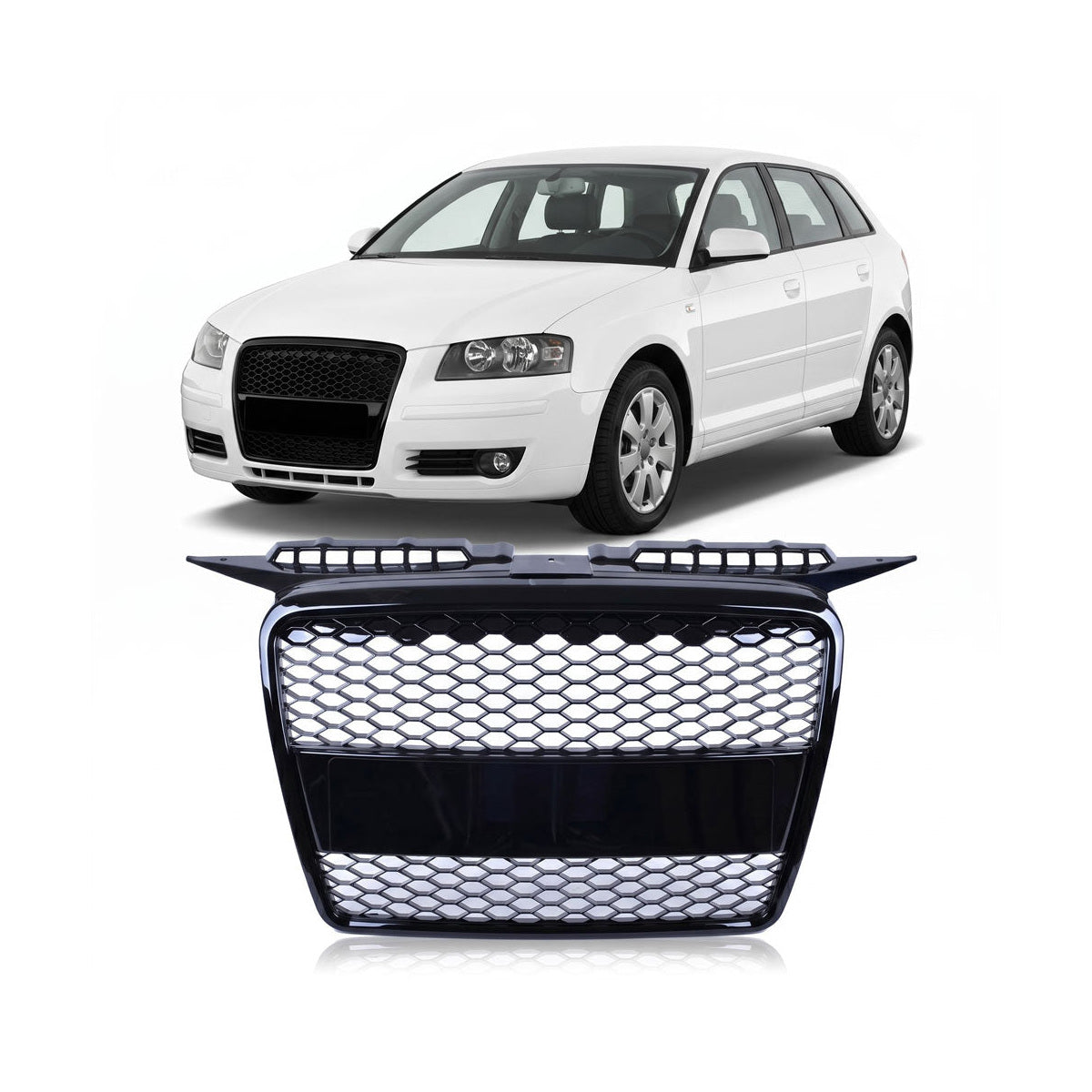 Front Grille Gloss Black passend für Audi A3 8P Sportback 2005-2008 – Bild 1