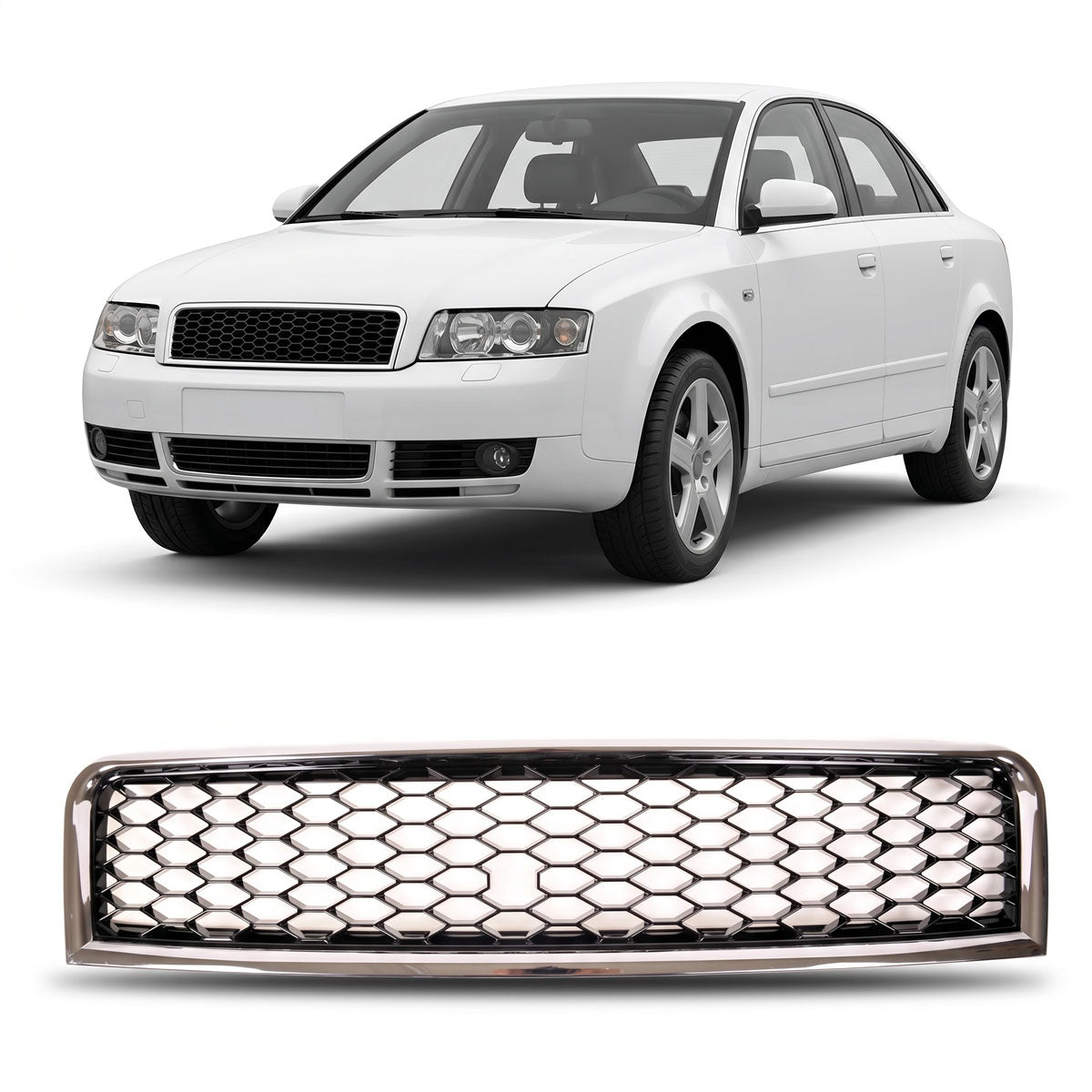 Front Grille Chrome passend für Audi A4 B6 8E Sedan Avant 2000-2004 – Bild 1