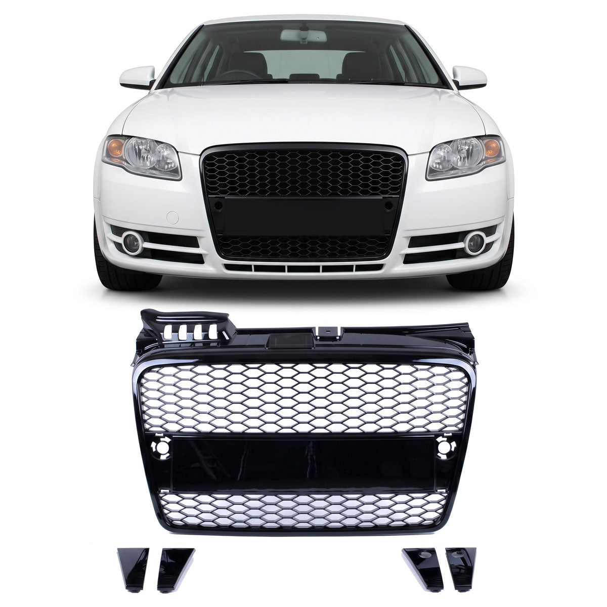 Front Grille Gloss Black passend für Audi A4 B7 2004-2008 – Bild 1
