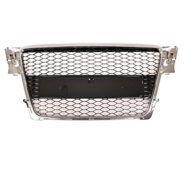 Sportgrill / Kühlergrill passend für Audi A4 B8 08-12 Chrom/Hochglanz-schwarz in Wabendesign