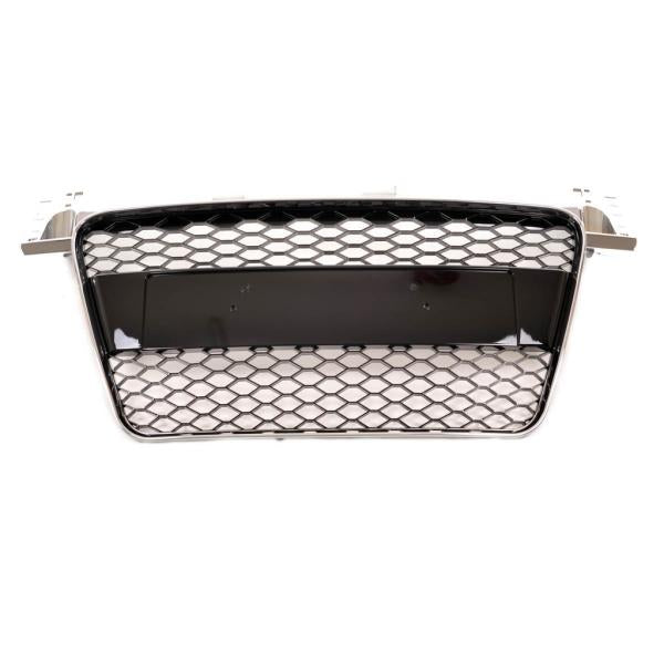 Sportgrill / Kühlergrill passend für Audi TT 8J Coupe/Roadster 06-14 Hochglanz Schwarz / Chrom in Wabendesign