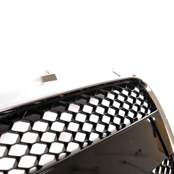 Sportgrill / Kühlergrill passend für Audi TT 8J Coupe/Roadster 06-14 Hochglanz Schwarz / Chrom in Wabendesign