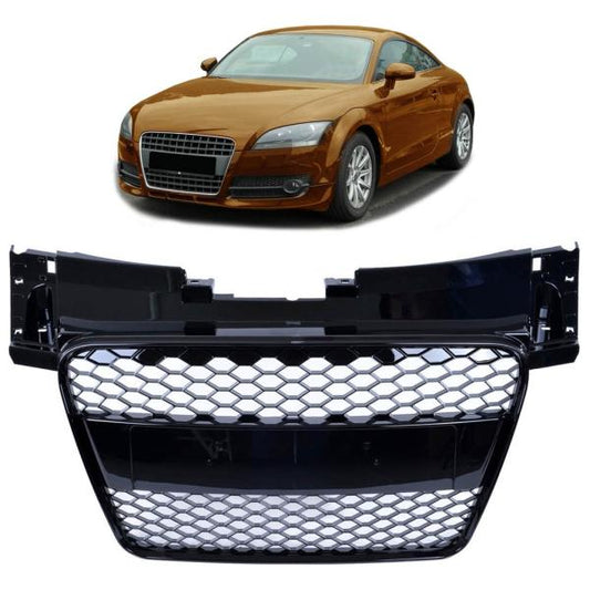 Sportgrill / Kühlergrill passend für Audi TT 8J Coupe/Roadster 06-14 Hochglanz Schwarz in Wabendesign