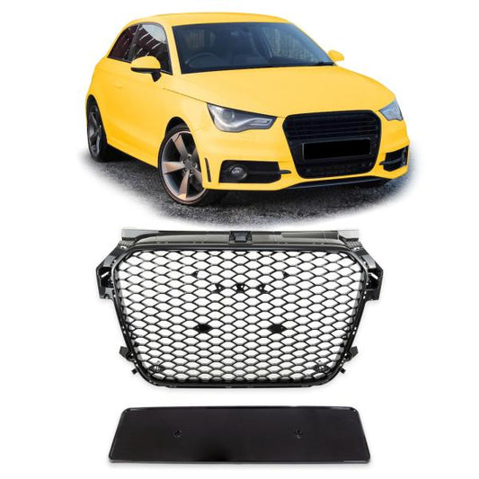 Kühlergrill Waben Grill Schwarz hochglanz Sport passend für Audi A1 8X 2010-2015