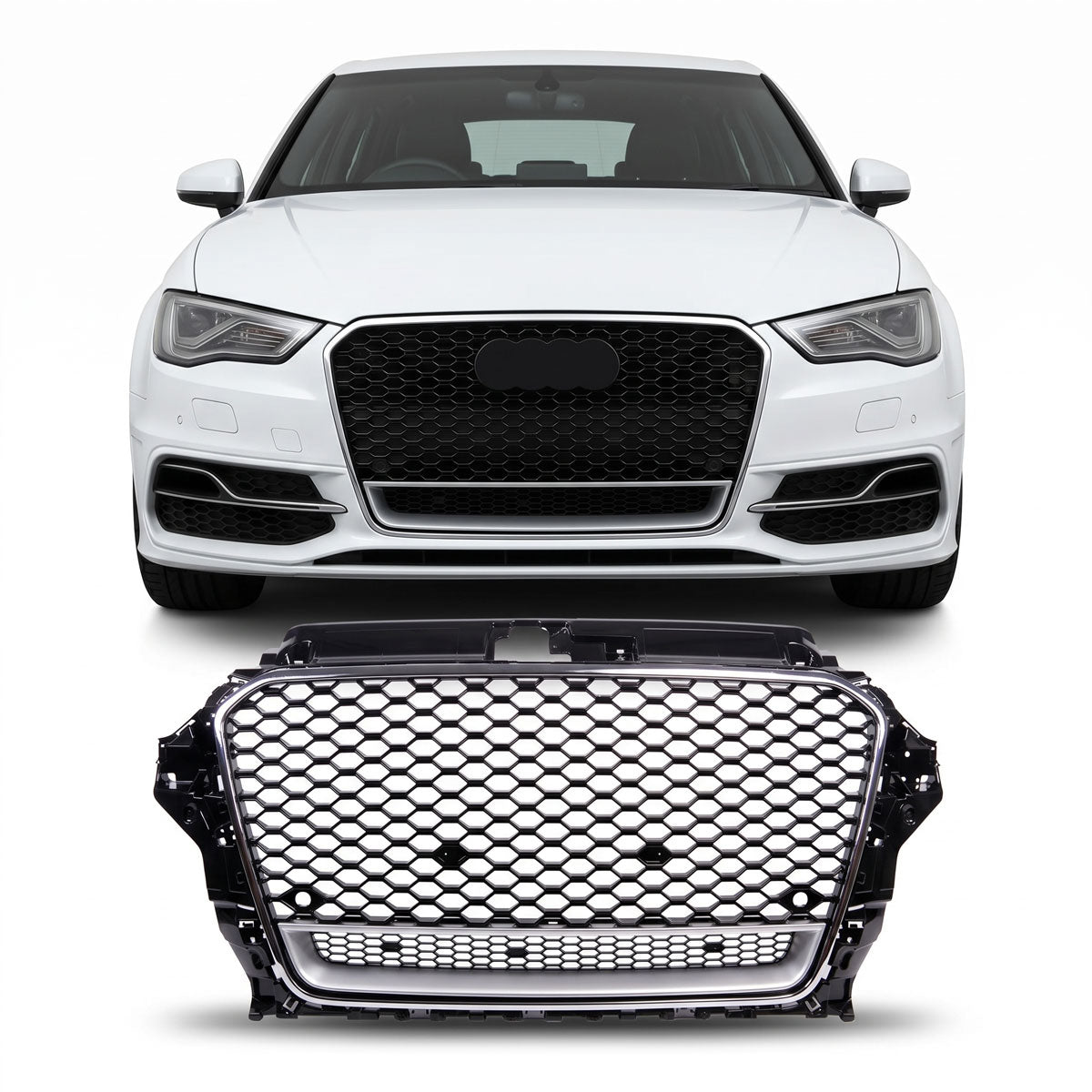 Front Grille Chrome & Gloss Black passend für Audi A3 8V 2012-2016 – Bild 1