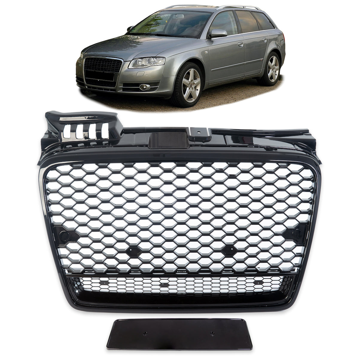 Front Grille Gloss Black passend für Audi A4 B7 8E 2004-2007 – Bild 1