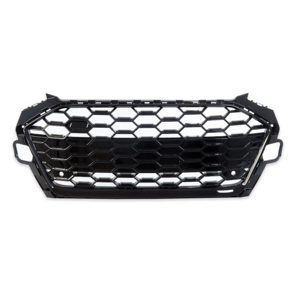 Wabengrill Breit Kühlergrill Schwarz Glanz passend für Audi A4 B9 Facelift mit S Line