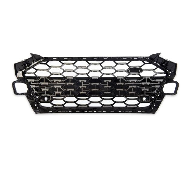 Wabengrill Breit Kühlergrill Schwarz Glanz passend für Audi A4 B9 Facelift mit S Line