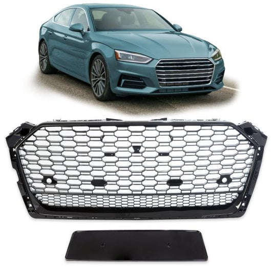 Sportgrill / Kühlergrill passend für Audi A5 (F5) Coupe Cabrio Sportback ab 2016 Hochglanz schwarz