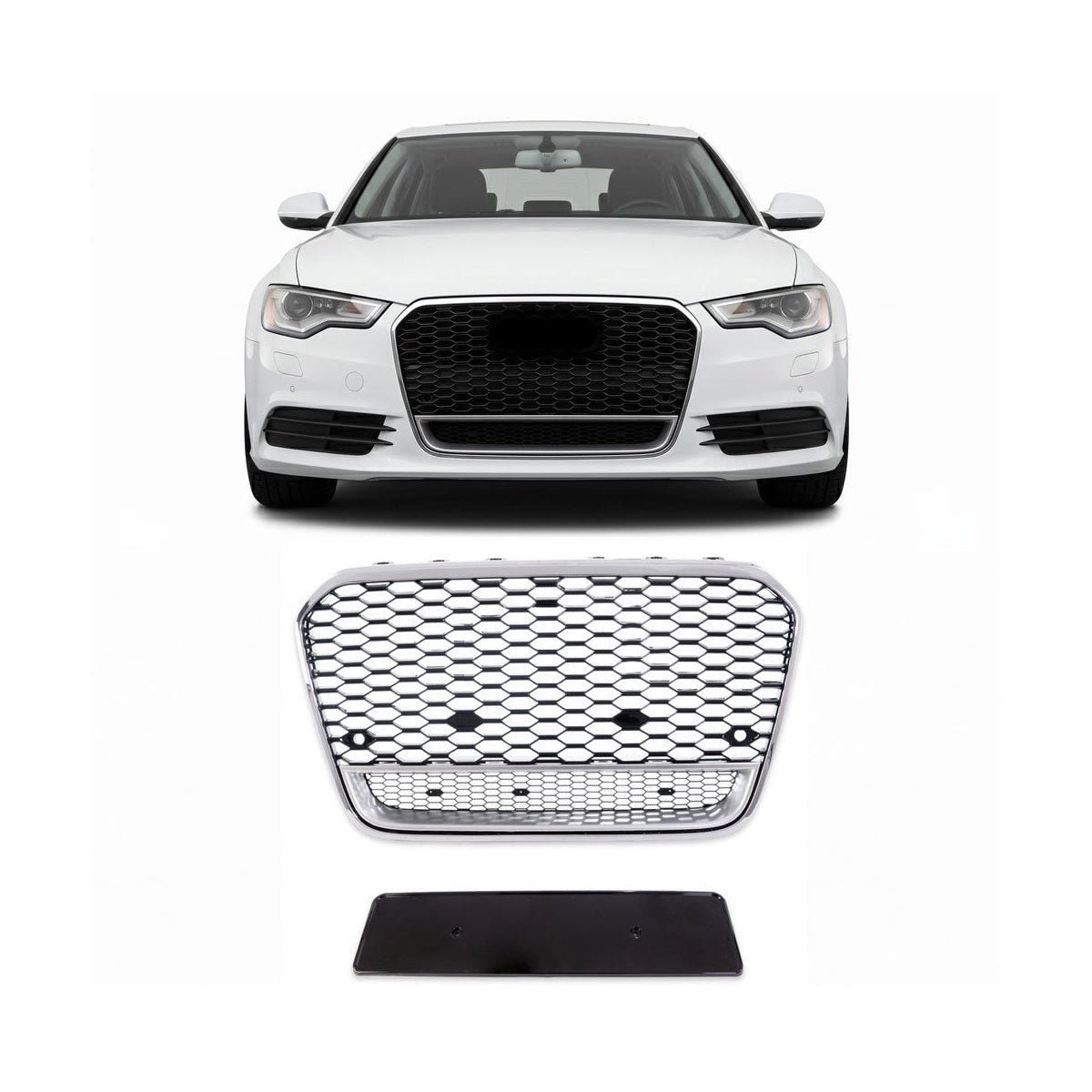 Front Grille Chrome/Silver passend für Audi A6 C7 4G 2011-2015 – Bild 1