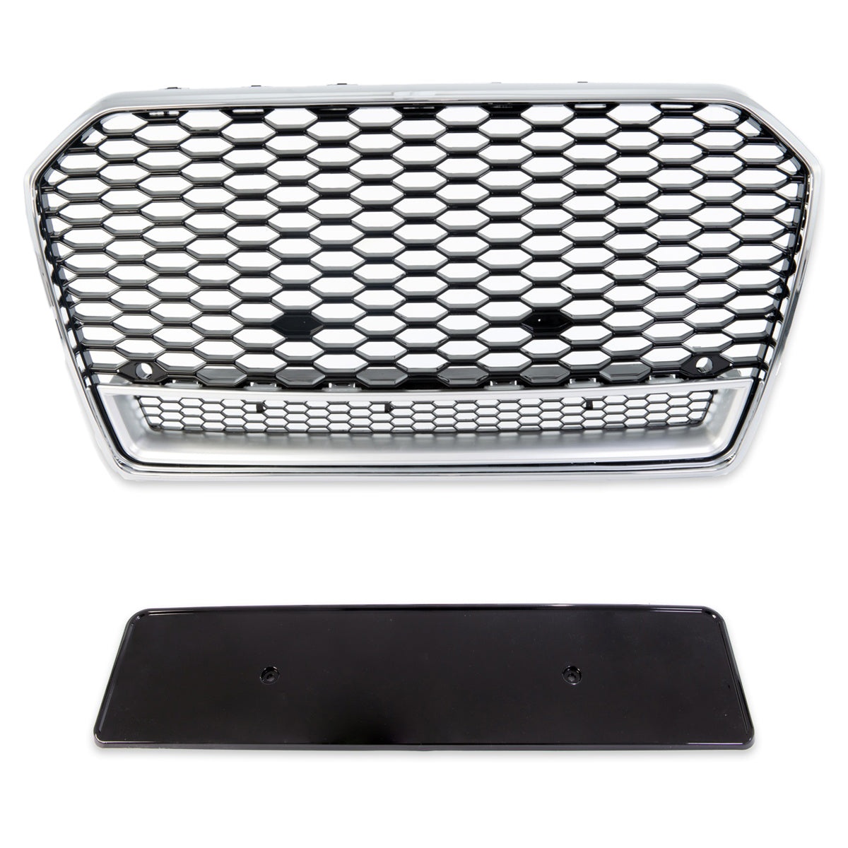 Front Grille Silver & Gloss Black passend für Audi A6 C7 4G 2015-2018 – Bild 2