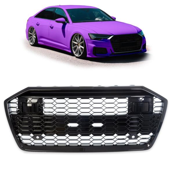 Wabengrill Kühlergrill Schwarz glanz Gitter passt passend für Audi A6 F2 C8 nicht RS6