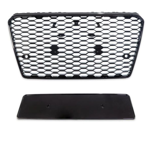 Wabengrill Kühlergrill Schwarz glanz Gitter passend für Audi A7 C7 2010-2014 kein RS7