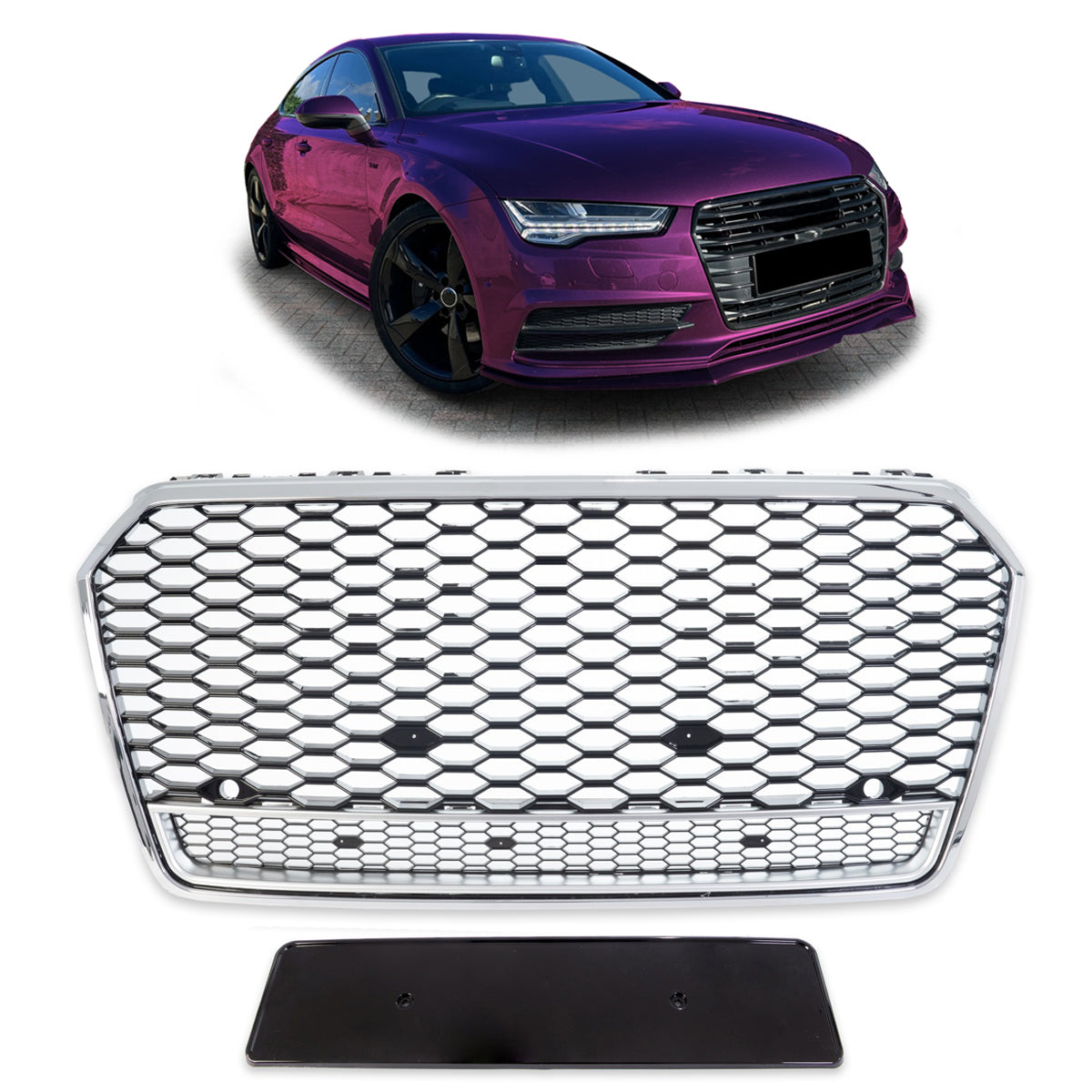 Front Grille Chrome & Gloss Black passend für Audi A7 4G Sportback 2014-2018 – Bild 1