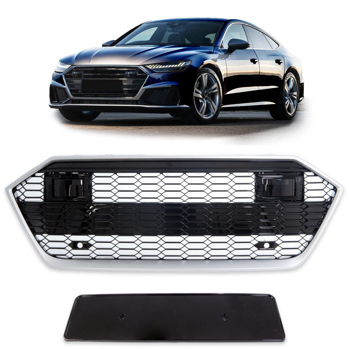 Front Grille Silver passend für Audi A7 4K Sportback 2018-2024 – Bild 1