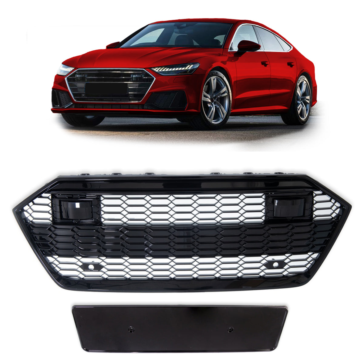 Gloss Black Front Grille passend für Audi A7 4K Sportback 2018-2024 – Bild 1